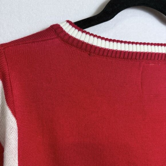 Tipsy Elves Santa's Close Up Red White Striped Ugly Christmas Sweater Men's L - Picture 7 of 9